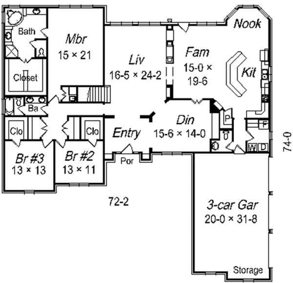 European Floor Plan - Main Floor Plan #329-309