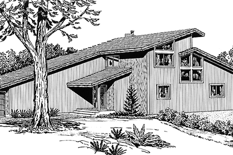 House Blueprint - Contemporary Exterior - Front Elevation Plan #320-1187