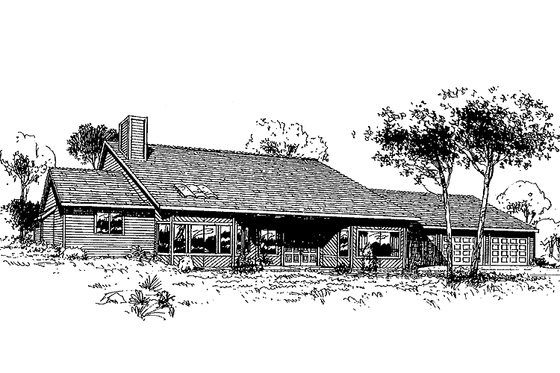 Exterior - Front Elevation 3 for Country House Plan #60-791 - 3 bed, 2.5 bath