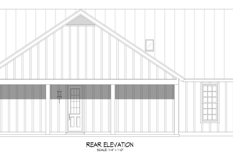 House Plan Design - Exterior - Rear Elevation for Country House Plan #932-424 - 2 bed, 2 bath