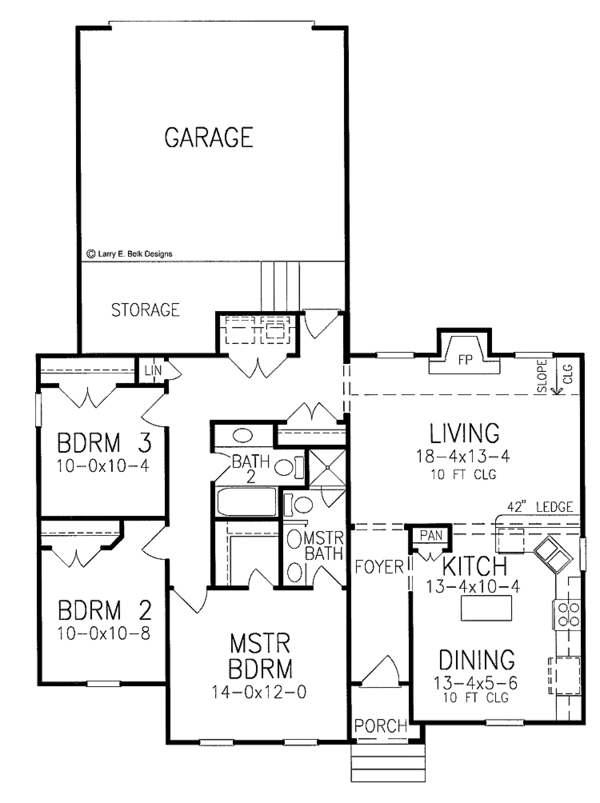 House Design - Colonial Floor Plan - Main Floor Plan #952-230