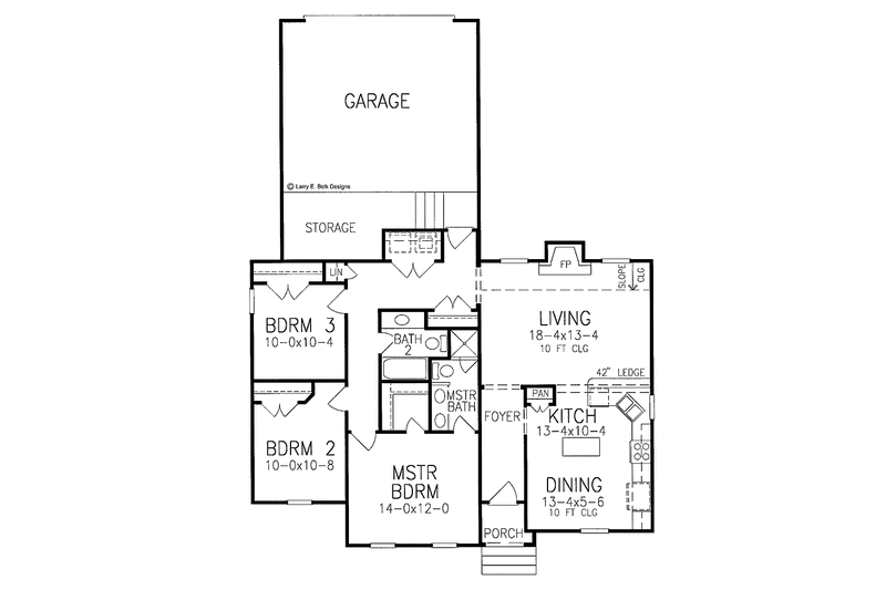 Dream House Plan - Floor Plan - Main Floor for Colonial House Plan #952-230 - 3 bed, 2 bath
