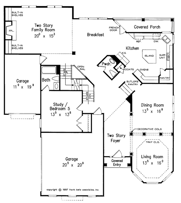 Architectural House Design - Mediterranean Floor Plan - Main Floor Plan #927-639