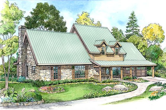 Exterior - Front Elevation for Craftsman House Plan #140-124 - 3 bed, 2.5 bath