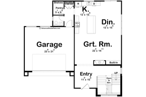 Floor Plan - Main Floor for Modern House Plan #455-732 - 4 bed, 2.5 bath