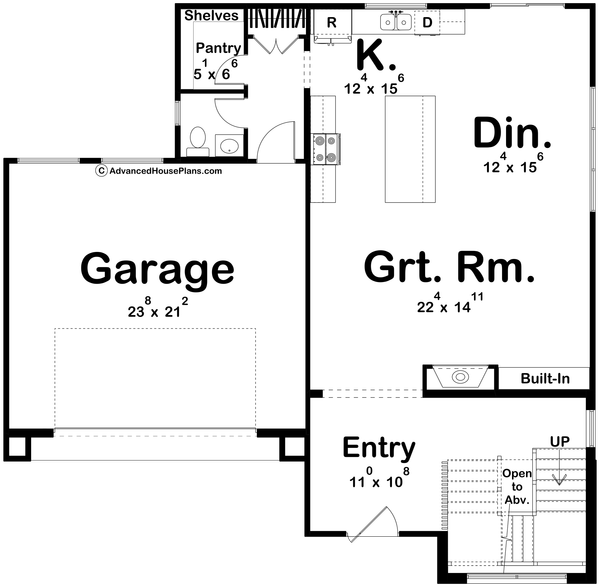 House Blueprint - Modern Floor Plan - Main Floor Plan #455-732