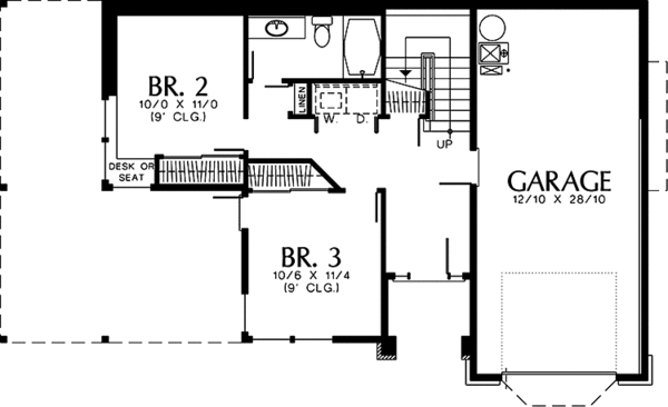 Home Plan - Craftsman Floor Plan - Lower Floor Plan #48-796