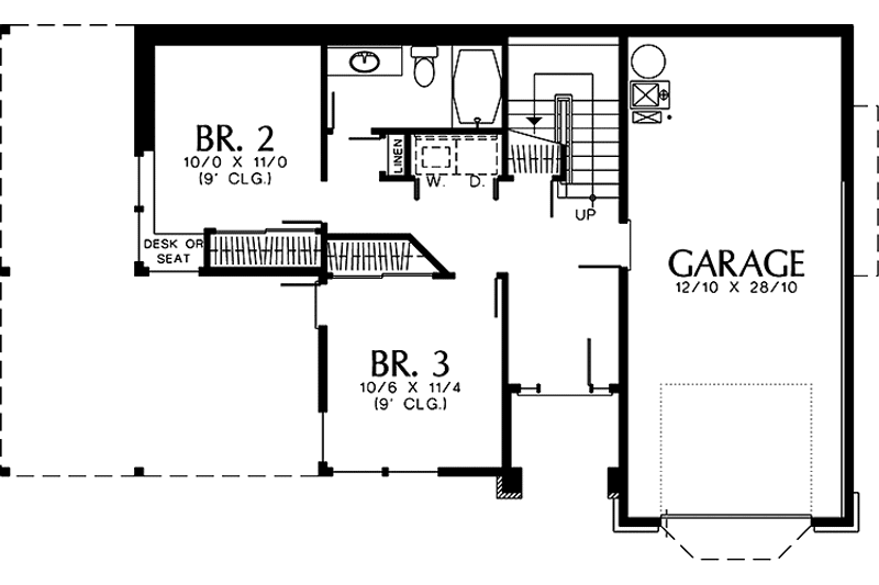 Architectural House Design - Floor Plan - Lower Floor for Craftsman House Plan #48-796 - 3 bed, 2 bath