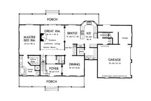 Floor Plan - Main Floor for Country House Plan #929-150 - 3 bed, 2.5 bath