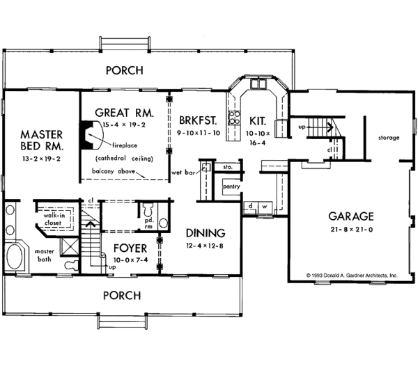 Architectural House Design - Country Floor Plan - Main Floor Plan #929-150