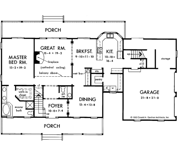 House Plan Design - Country Floor Plan - Main Floor Plan #929-150