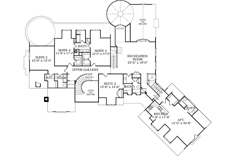 Dream House Plan - Floor Plan - Upper Floor for Country House Plan #453-244 - 6 bed, 6 bath