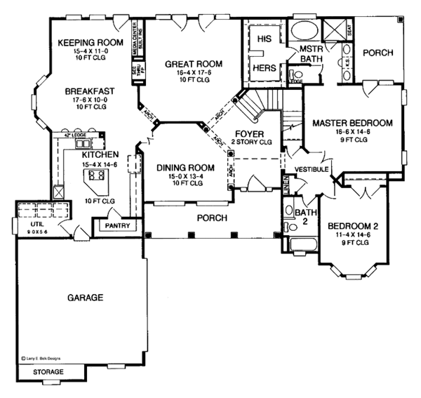 Architectural House Design - Country Floor Plan - Main Floor Plan #952-107