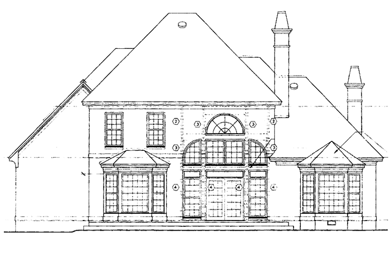 Home Plan - Exterior - Rear Elevation for European House Plan #929-199 - 3 bed, 2.5 bath