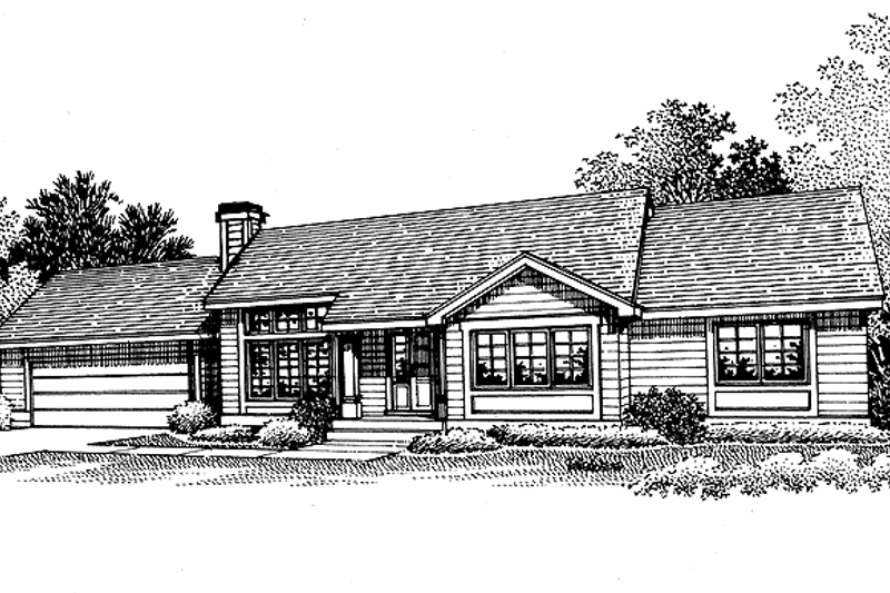 Architectural House Design - Ranch Exterior - Front Elevation Plan #320-556