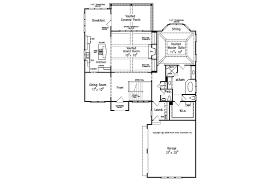 Floor Plan - Main Floor for Tudor House Plan #927-433 - 3 bed, 2.5 bath