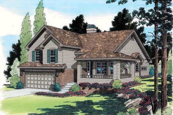 Exterior - Front Elevation for Traditional House Plan #312-340 - 3 bed, 2.5 bath