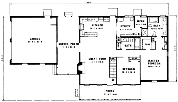Country Floor Plan - Main Floor Plan #10-251