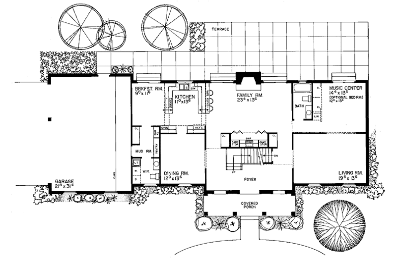 Home Plan - Floor Plan - Main Floor for Classical House Plan #72-687 - 4 bed, 3.5 bath