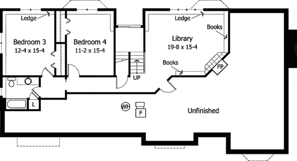 Dream House Plan - Tudor Floor Plan - Lower Floor Plan #51-959