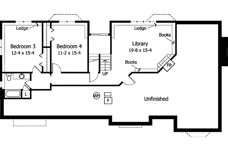 Dream House Plan - Floor Plan - Lower Floor for Tudor House Plan #51-959 - 4 bed, 3 bath