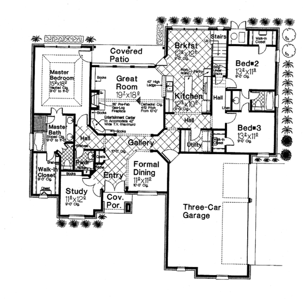 Architectural House Design - Classical Floor Plan - Main Floor Plan #310-1206
