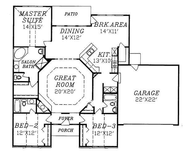 House Plan Design - Ranch Floor Plan - Main Floor Plan #405-252