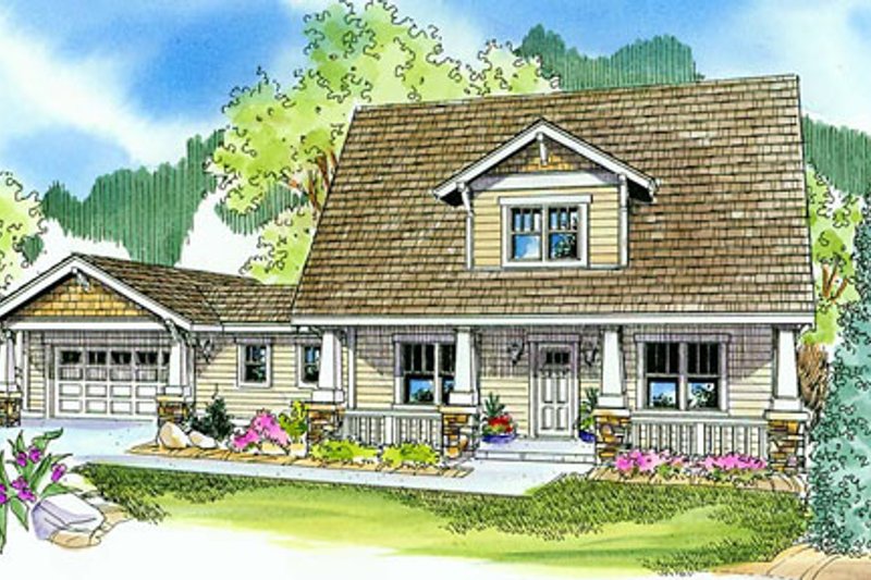 Architectural House Design - Bungalow Exterior - Front Elevation Plan #124-736