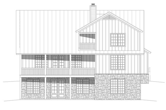 Exterior - Rear Elevation for Traditional House Plan #932-513 - 3 bed, 2.5 bath