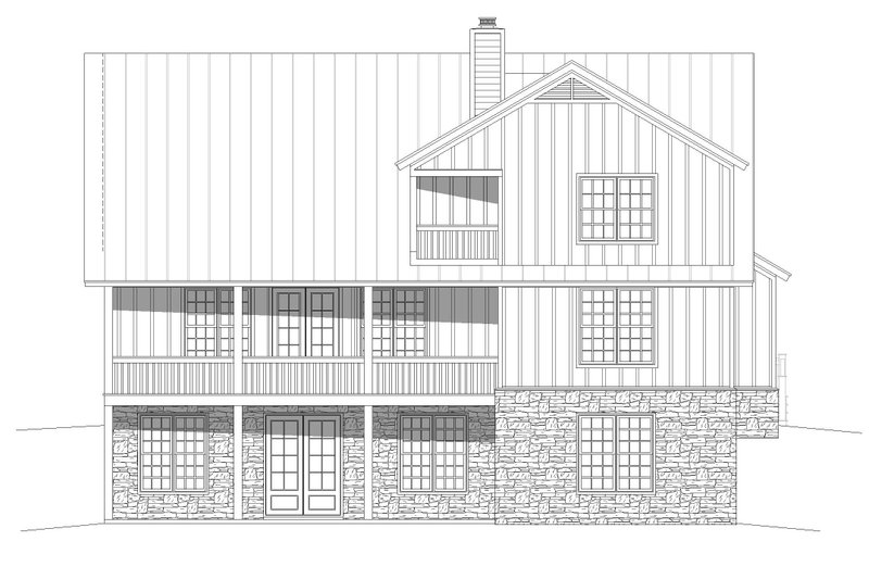 House Blueprint - Exterior - Rear Elevation for Traditional House Plan #932-513 - 3 bed, 2.5 bath