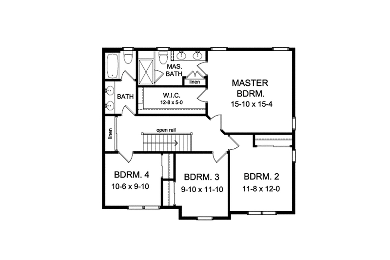 Dream House Plan - Floor Plan - Upper Floor for Traditional House Plan #1010-125 - 4 bed, 2.5 bath