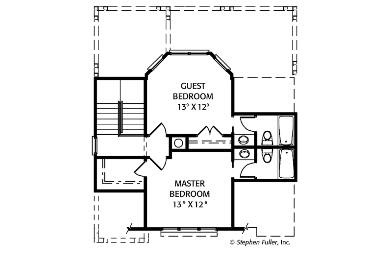 Home Plan - Floor Plan - Upper Floor for Tudor House Plan #429-316 - 2 bed, 2.5 bath