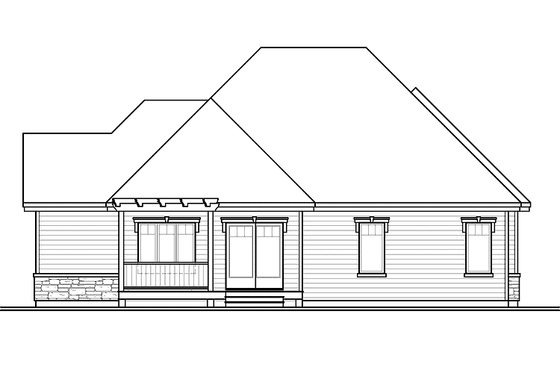 Exterior - Rear Elevation for Country House Plan #23-2527 - 1 bed, 1.5 bath