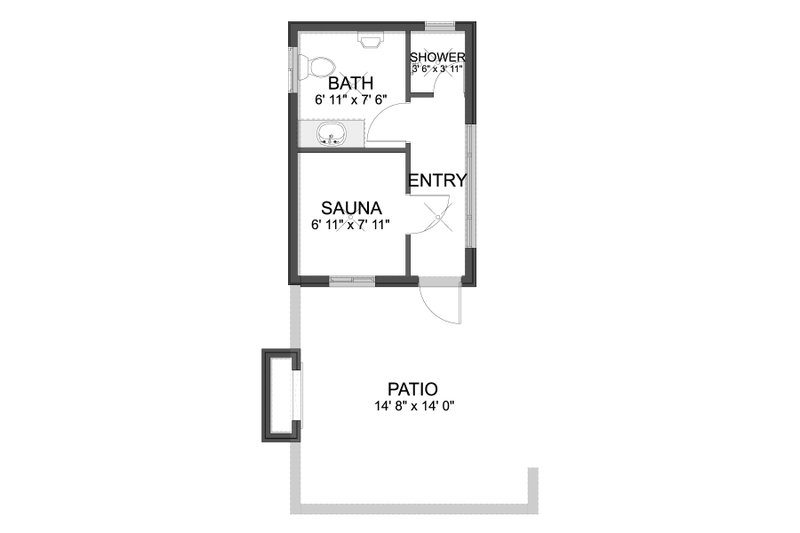 Home Plan - Floor Plan - Main Floor for Modern House Plan #1060-505, 1 bath