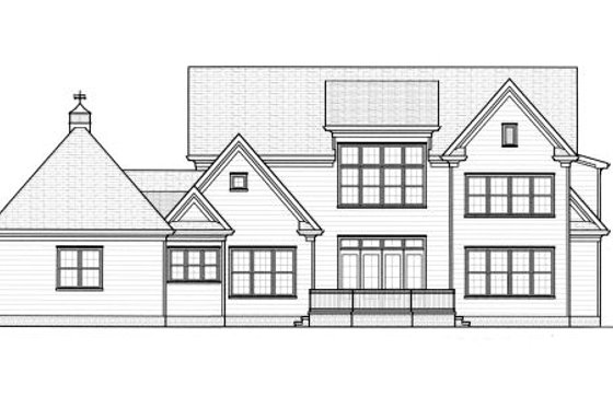 Exterior - Rear Elevation for Colonial House Plan #413-826 - 4 bed, 3.5 bath