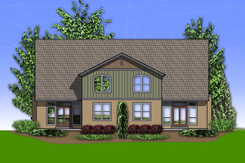 Home Plan - Exterior - Rear Elevation for Craftsman House Plan #48-626 - 2 bed, 2.5 bath