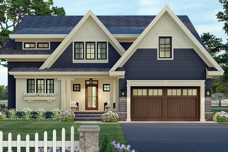 Architectural House Design - Craftsman Exterior - Front Elevation Plan #51-1174