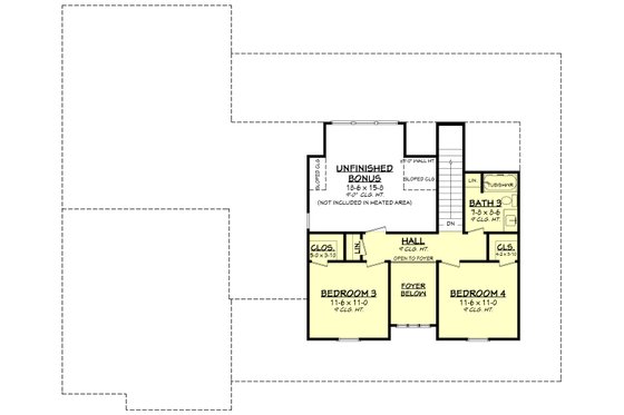 Floor Plan - Upper Floor for Farmhouse House Plan #430-341 - 4 bed, 3.5 bath
