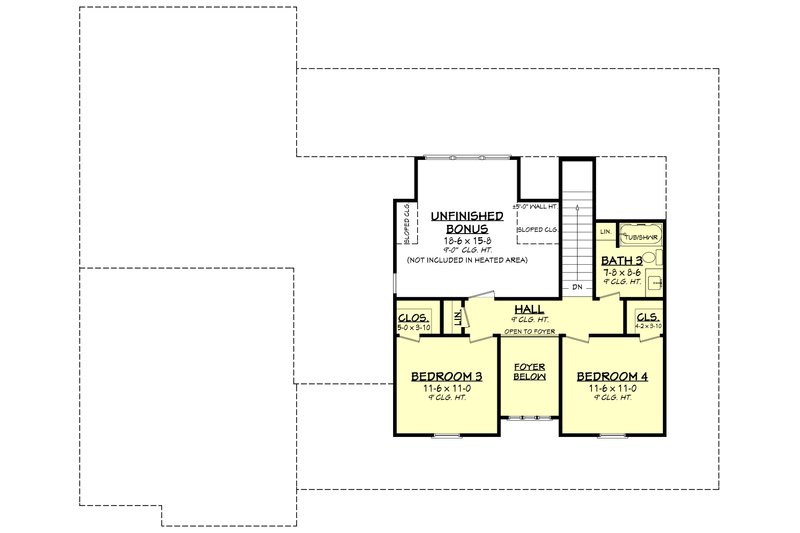House Blueprint - Floor Plan - Upper Floor for Farmhouse House Plan #430-341 - 4 bed, 3.5 bath