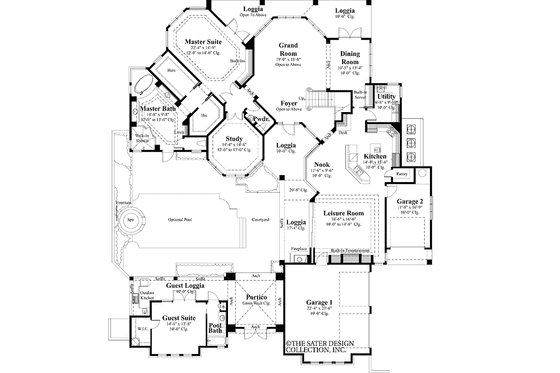 Floor Plan - Main Floor for Mediterranean House Plan #930-423 - 5 bed, 4.5 bath