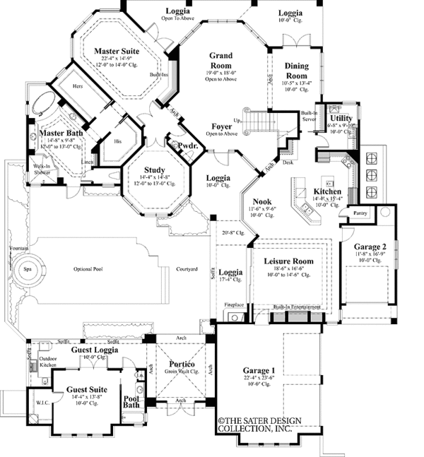 House Plan Design - Mediterranean Floor Plan - Main Floor Plan #930-423
