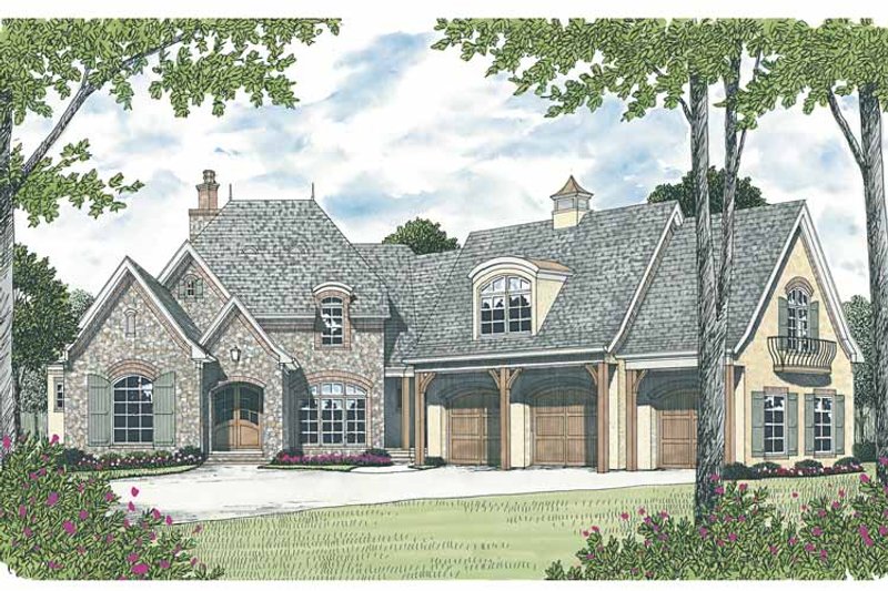 Home Plan - Exterior - Front Elevation 3 for European House Plan #453-594 - 4 bed, 4 bath