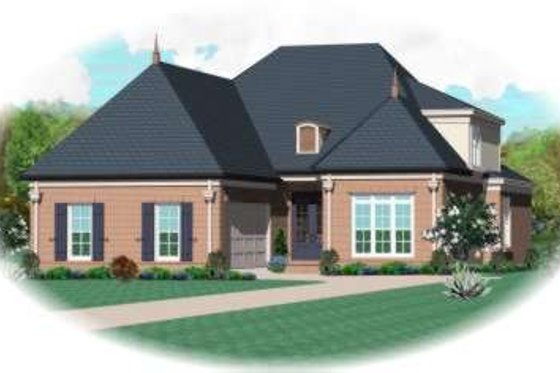 Exterior - Front Elevation for Colonial House Plan #81-1526 - 4 bed, 3 bath