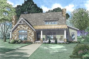 Cottage Exterior - Front Elevation Plan #17-2544