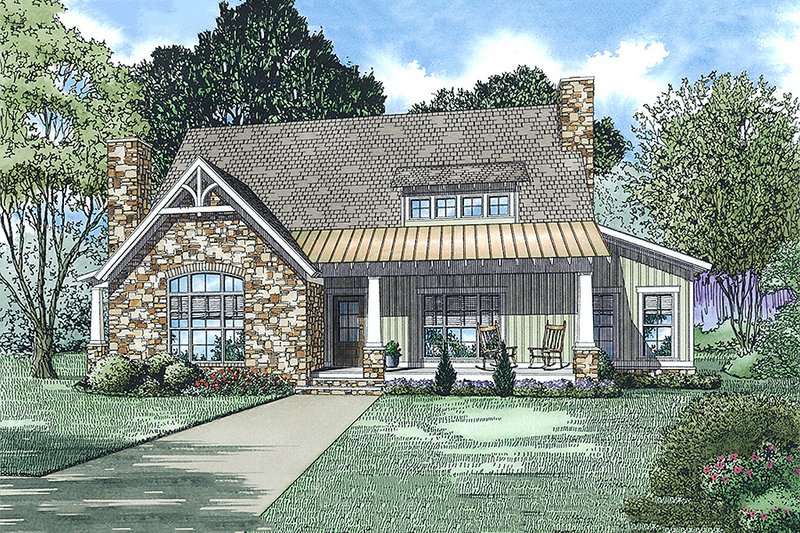 Cottage Style House Plan - 3 Beds 2.5 Baths 2637 Sq/Ft Plan #17-2544