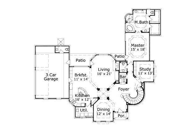 European Floor Plan - Main Floor Plan #411-507