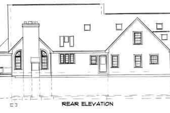 Exterior - Rear Elevation for Country House Plan #75-177 - 3 bed, 2.5 bath