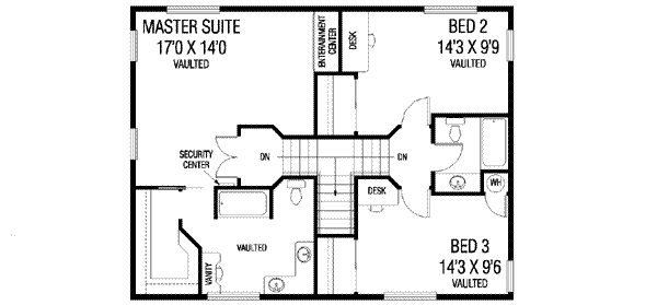 Dream House Plan - Traditional Floor Plan - Upper Floor Plan #60-289