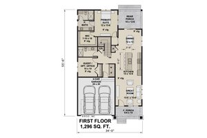 Floor Plan - Main Floor for Craftsman House Plan #51-1498 - 4 bed, 3 bath