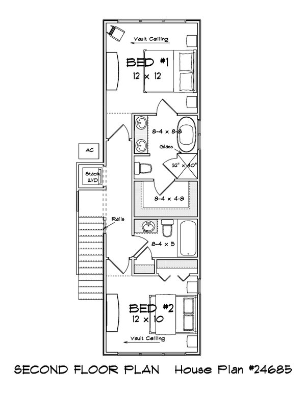 Dream House Plan - Floor Plan - Upper Floor for Modern House Plan #513-2477 - 3 bed, 3 bath
